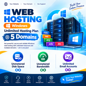 Web Hosting (Windows) Unlimited Hosting Plan 5 Domains